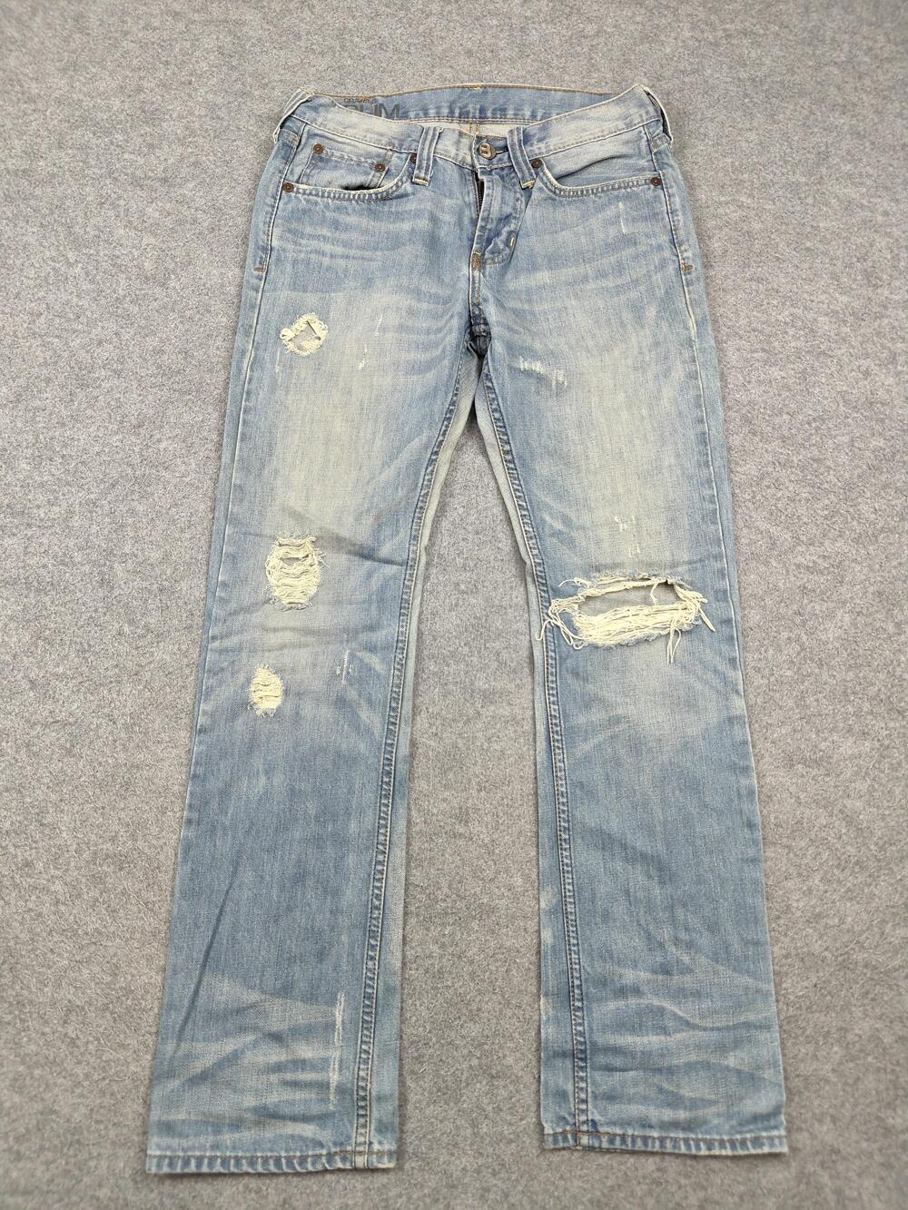 Bullhead Denim Jeans Mens 28x30 Light Wash Gravels Slim Straight Denim